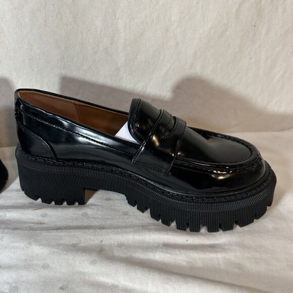Chunky Retro Loafers Women 5.5 Black - Picture 4 of 12